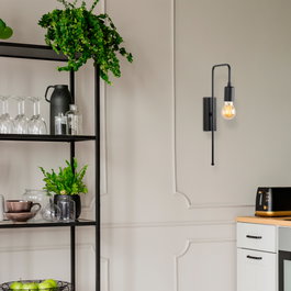 Opviq Lámpara de pared negra moderna de metal